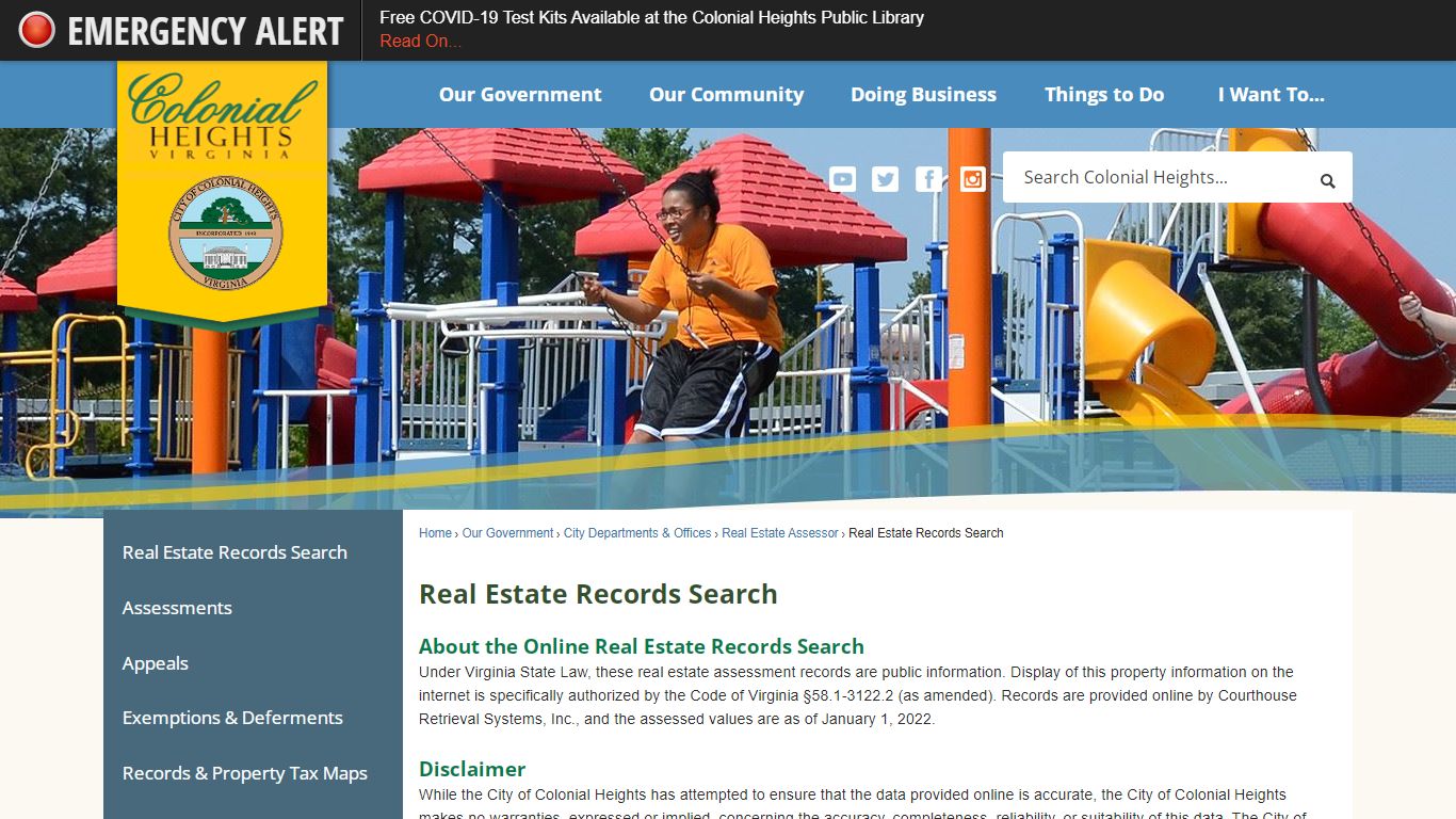 Real Estate Records Search | Colonial Heights, VA - Official Website